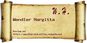 Wendler Hargitta névjegykártya